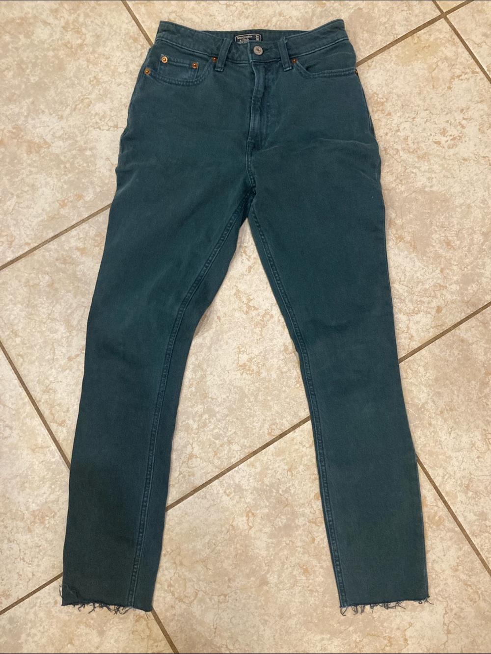 Abercrombie & Fitch Deep Teal High-Rise Jeans